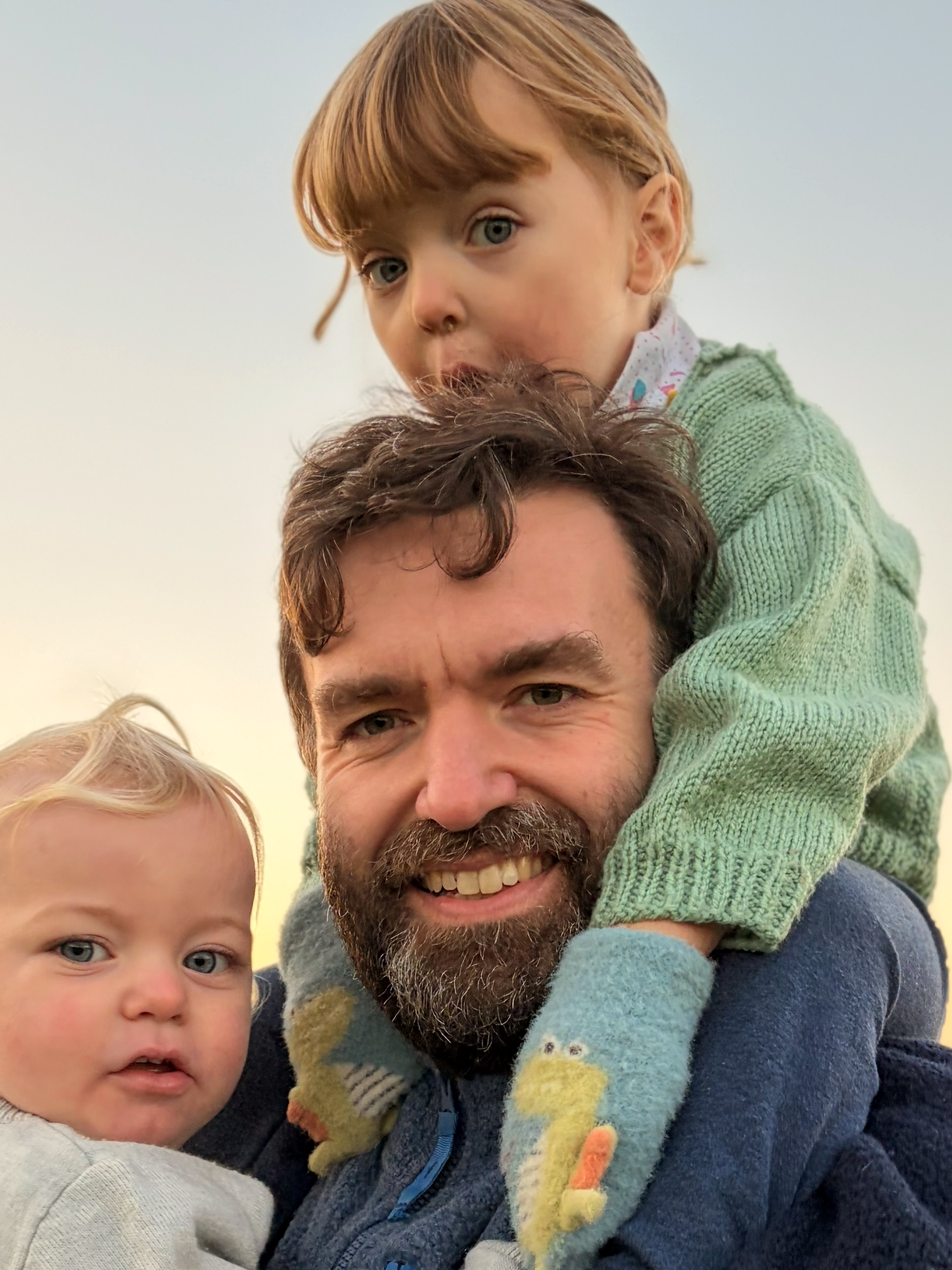 James Monks with his children